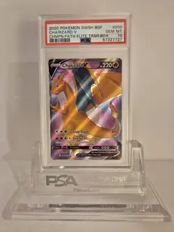 Pokemon TCG Charizard V SWSH050 Full Art BS Promo Card Graded PSA 10 Gem Mint - Image 1