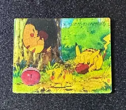 Pokemon Japanese Meiji Super Change Lenticular 3D Card #1 Pikachu - Image 1