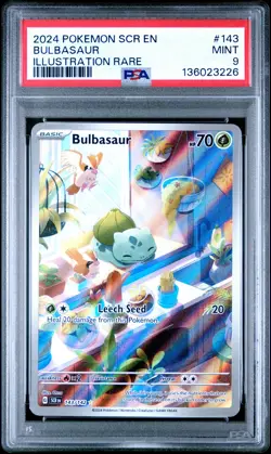 2024 POKEMON SCR EN-STELLAR CROWN ILLUSTRATION RARE #143 BULBASAUR PSA 9 - Image 1