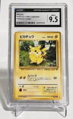 CGC 9.5 MINT+ Pikachu #25 Pokemon 1997 Japanese Jungle Card - Image 1