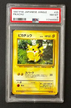 1997 Pokemon Japanese Jungle PIKACHU No. 025 PSA 8 MINT - Image 1