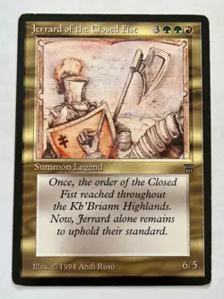 Jerrard of the Closed Fist Legends Non-Foil MTG MP - Image 1