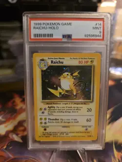 PSA 9 - 1999 POKEMON GAME RAICHU HOLO PSA 9 MINT BASE SET UNLIMITED RARE 14 CARD - Image 1