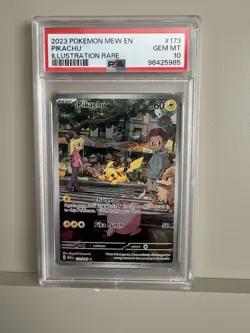 Pokemon 2023 Mew EN-151 Pikachu 173/165 Illustration Rare PSA 10 - Image 1