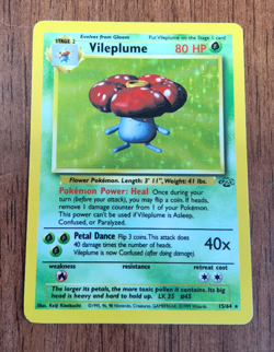Pokemon TCG Vileplume Jungle 15/64 unlimited holo rare 1999 WOTC LP - Image 1
