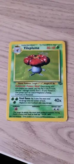 Pokemon TCG Vileplume Holo Rare Card Jungle Unlimited Edition 15/64 - Image 1