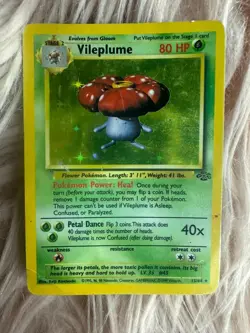Pokemon TCG Vileplume Holo Rare Card Jungle Unlimited Edition 15/64 - Image 1
