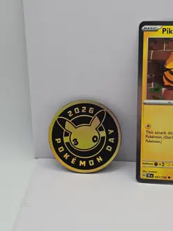 Pikachu 051 /162 Stamped 2026 Pokemon Day 30 Promo TCG With Coin - Image 3
