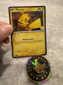 Pikachu 051 /162 Stamped 2026 Pokemon Day 30 Promo TCG With Coin - Image 1