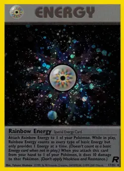 Rainbow Energy - 17/82 - Pokemon Team Rocket Unlimited Holo Rare Card WOTC NM - Image 1