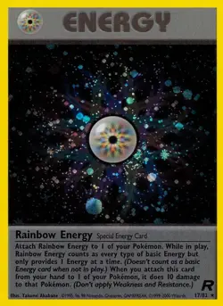 Rainbow Energy - 17/82 - Pokemon Team Rocket Unlimited Holo Rare Card WOTC NM - Image 1
