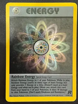 Rainbow Energy 17/82 Holo Rare Unlimited WotC Pokemon Team Rocket - Image 1