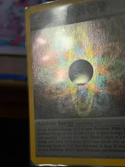 Pokemon Rainbow Energy Team Rocket 17/82 Holo SWIRL WOTC ERROR PINCHED LAYER LP - Image 2