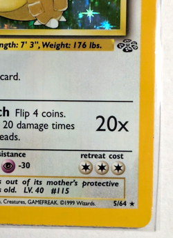 Pokemon TCG Kangaskhan Jungle 5/64 Holo Unlimited Holo Rare - Image 5