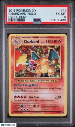 2016 Pokemon Evolutions Holofoil Charizard 11/108 PSA 6 - Image 1