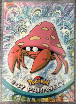 Parasect #47 Topps TV Animation Edition Series 1 Pokemon Card Red Topps Logo HP - Image 1