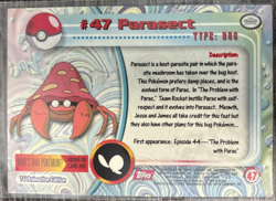 Parasect #47 Topps TV Animation Edition Series 1 Pokemon Card Red Topps Logo HP - Image 2