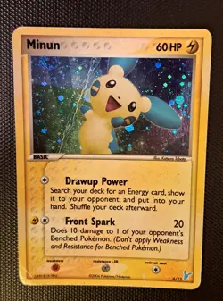 Minun 6/12 EX Trainer Kit 2: Plusle & Minun Pokemon Card Holo HP/DM 2006 - Image 1