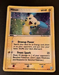 Minun 6/12 EX Trainer Kit 2: Plusle & Minun Pokemon Card Holo HP/DM 2006 - Image 3