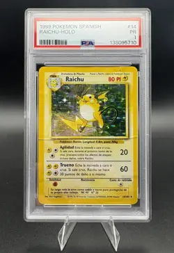 1999 Pokemon Base Set Raichu Holo PSA 1 14/102 [POP 1] - Image 1