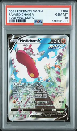 Medicham V #186 PSA 10 Gem Mint Evolving Skies Evolving Skies 2021 Pokemon TCG - Image 1