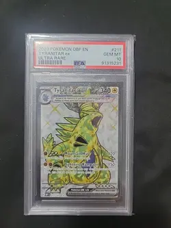 2023 Pokemon SV Obsidian Flames OBF EN Tyranitar ex #211/197 PSA 10 - Image 1