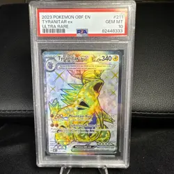 2023 Pokemon SV Obsidian Flames OBF EN Tyranitar ex #211/197 PSA 10 - Image 1