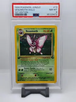 1999 POKEMON JUNGLE #13 VENOMOTH-HOLO 1ST EDITION PSA 8 - Image 1