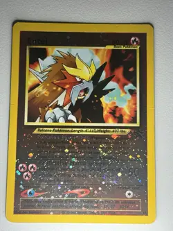 Pokemon Card - Entei #34 Black Star WOTC Movie Promo Reverse Holo SWIRL - Image 3