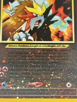 Pokemon Card - Entei #34 Black Star WOTC Movie Promo Reverse Holo SWIRL - Image 4