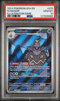 2024 Pokemon Shrouded Fable Dusknoir 070/064 Illustration Rare PSA 10 GEM - Image 1