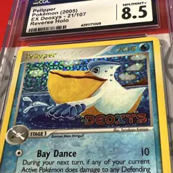 CGC 8.5 Pelipper 21/107 2005 EX Deoxys Reverse Holo Pokemon Card 1009 - Image 2