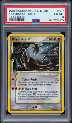 2005 POKEMON EX DEOXYS GOLD STAR #107 RAYQUAZA-HOLO PSA 6 - Image 1