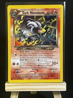 Pokemon TCG Neo Destiny Dark Houndoom Holo Rare Card 7/105 Unlimited Vintage - Image 1