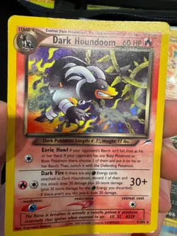 Pokemon Dark Houndoom TCG Card Neo Destiny 7/105 Unlimited Holo Rare - Image 1