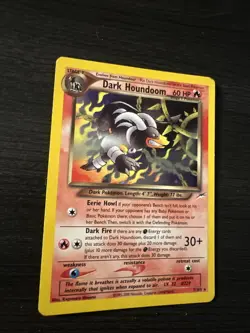 Pokemon Dark Houndoom TCG Card Neo Destiny 7/105 Unlimited Holo Rare - Image 1