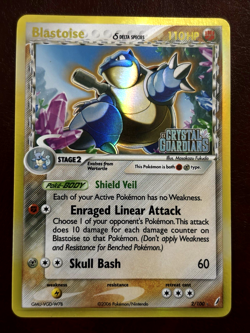 Pokemon TCG Blastoise EX Crystal Guardians Holo Card 2/100 Delta Species Lp - Image 1