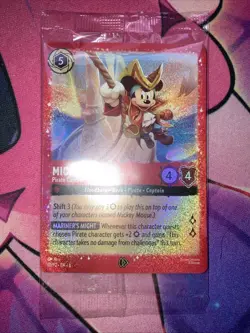Glimmer Foil Mickey Mouse Pirate Captain 18/P2 Sealed Lorcana Holo Promo Card - Image 2
