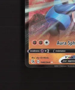 Lucario V 146/264 Fusion Strike Ultra Rare Holo Pokemon Card NM - Image 5