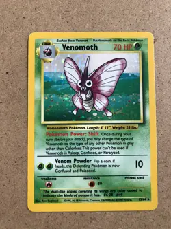 Venomoth 13/64 Rare Holo ERROR No Set Symbol Jungle Misprint Pokemon Card - Image 1