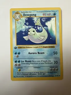 Pokemon Card - Dewgong Base Set (Shadowless) 25/102 Uncommon 1st Edition - Image 1
