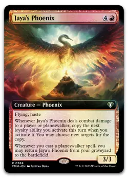Jaya's Phoenix (Extended Art) #768 (Foil) (LP) Commander Masters CMM Magic MTG - Image 1