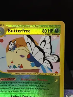 Pokemon Card Butterfree 5/165 Reverse Holo Rare Expedition Base Set Played - Image 2