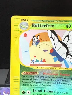 Pokemon Card Butterfree 5/165 Reverse Holo Rare Expedition Base Set Played - Image 3