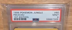 JUNGLE PIKACHU, 1ST EDITION, PSA 9, 60/64, POKEMON 1999 JUNGLE SET - Image 2