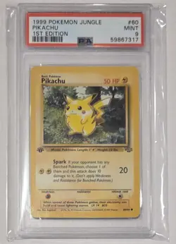 JUNGLE PIKACHU, 1ST EDITION, PSA 9, 60/64, POKEMON 1999 JUNGLE SET - Image 1
