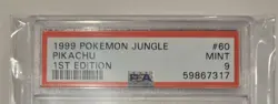 JUNGLE PIKACHU, 1ST EDITION, PSA 9, 60/64, POKEMON 1999 JUNGLE SET - Image 2