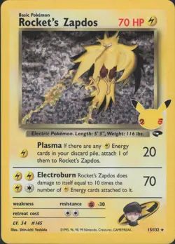 Pokemon TCG - Rocket's Zapdos - Celebrations: Classic Collection (CCC) - Image 1