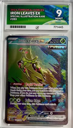 Pokemon TCG Iron Leaves EX 203/162 SIR Ace 9 Mint Temporal Forces - Image 1