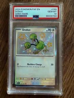 Pokemon Doduo SV: Paldean Fates Shiny Rare Holo PSA 10 199/091 - Image 1